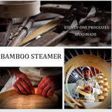 RKUVPAE Electric Food Steamer for Cooking Vegetable Steamer with 2-Tier Bamboo Steamer with 60 Min Timer Auto Shut-Off & Boil Dry Protection 1500W