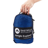 Easthills Outdoors Jungle Explorer 118" x 79" Double Camping Hammock Lightweight Rip-Stop Parachute Nylon 2 Person Hammocks with Removable Bug Net, Tree Straps and Tarp Blue
