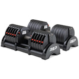REP Fitness Adjustable Dumbbell Set - QuickDraw, Multiple Weight Ranges, Non-Slip Grip
