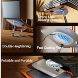 DTTLYQF Laptop Stand 360° Rotatable Aluminum Tablet Cooling with Folding Fan Radiator Lift