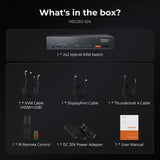 Thunderbolt 4 KVM Switch 2 Monitors 2 Computers 4K@60Hz, HDMI+DisplayPort KVM Switch Dual Monitor for 1 Laptop