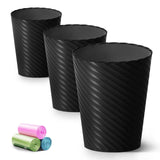 Lysam Bathroom Trash Can 3 Pack, 1.8 Gallon Small Trash Can with Trash Bags