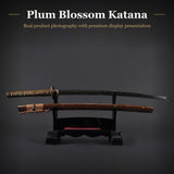 1045 Carbon Steel Plum Blossom Katana, Hand Forged Full Tang Japanese Sword