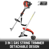 PowerSmart 25.4cc Gas Weed Wacker, 3-in-1 String Trimmer/Edger 16-Inch, 2025 Version