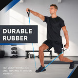 Exercise Bands with Handles, Resistance Bands with Handles, Ideal for Physical Therapy, Strength Training, Muscle Toning - Door Anchor and Starter Guide Included (Gray-X Heavy(40lbs))