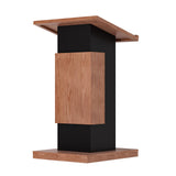 Podium Stand with Lockable Wheels,Wood Lectern,15MM Particle Board,Church Pulpit with Storage, Mic Stand Space,Wooden Podium for Restaurants,Churches,Seminars and Schools (Original)