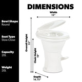 Toilet - White, Oblong Shape, Lightweight and Efficient Dometic