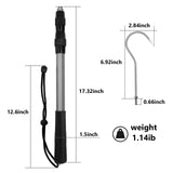 Telescopic Fish Gaff with Stainless Sea Fishing Spear Hook Tackle, Soft Rubber Handle Aluminium Alloy Pole SANLIKE