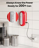 Canslab RETRO Electric Can Opener, Auto-Stop One-Touch Operation, USB Rechargeable with LED Battery Track, Side Cut Smooth Edge Can Opener for Seniors with Arthritis, Wall-Mountable Small Size, Red