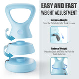 EAST MOUNT 15LB Adjustable Kettlebell Set – 3-in-1 (5/9/15 LB), Compact Adjustable Weights, Wide Triangle Handle and Wrist-Friendly Design, Blue