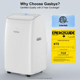 Gasbye Dual Hose Portable Air Conditioner, [2026 Upgraded] Full DC Inverter Compressor, Energy-Saving 13.0 CEER