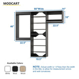 MODCART Modular Closet System - 66" Wide Organizer Towers, Wooden Storage for Walk-In Closets, Wall Mounted Wardrobe Organizer Kit - Black