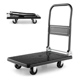 S AFSTAR Folding Platform Truck, Push Cart Dolly with 360° Swivel Wheels & 440lb Weight Capacity, Moving Hand Truck, Foldable Flatbed Cart, Push Cart Dolly for Loading and Easy Storage (28" x 19") S AFSTAR