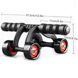 2 Pack 4-Wheel Ab Roller Abdominal Exercise Roller for Six Pack Abs, Core Workout Trainer, Stomach Exercises with Knee Mat, Sport Fitness for Men and Women