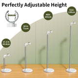 Blissfuhue Hands Free Adjustable Hair Dryer Stand, 17-51in Height & 360° Swivel, for Countertop and Floor Use, Heavy-Duty Blow Dryer Holder with Hook, Fits Most Hair Dryers for Home, Vanity, Bathroom