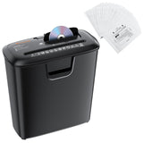 8 Sheet Strip Cut S120-C Paper Shredder for Home Office Use & 24 Pack Lubricant Sheets bonsaii