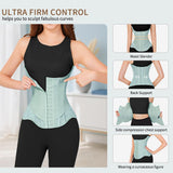 MISTHIN Waist Cincher Corset Sport Girdle Trimmer Double Belt Wrap Waist Trainer Shaperwear Tummy Control Shaper for Women (Green, Medium)