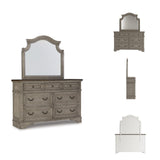 Signature Design by Ashley Lodenbay Casual Smooth-Gliding 7-Drawer Dresser and Mirror with Safety Stop, Light Gray & Dark Brown