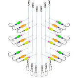 6Pcs Pompano Fishing Rigs Ready Kit，3 in 1 Float Rigs with Triple 3/0 Circle Hook for Surf Fishing DAMIDEL
