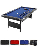 Garvee 6/7 Foot Pool Table, Folding Pool Table Includes Full Set of Billiard Balls, Portable Billiards Tables with 2 Cue Sticks, Chalk & Felt Brush for Family Game Room
