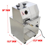 Yokoma Vertical Electric Stainless Steel Sugarcane Juicer with 3 Rollers System and Adjustable Knob for Commercial Juice Shops, Restaurants with 4 Casters 110V Sugar Cane Juice Extractor Machine