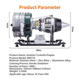 Turbofan Engine Model Kit That Works, DM119 1/10 Full Metal Mechanical Dual-Spool Aircraft Jet Engine Model, DIY Assembly 10 Hours Build Your Own Turbofan Engine for Adults (1000+PCS)