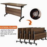 6 Pack Conference Room Tables,Folding Conference Tables,Modern Portable Modular Conference Table with Silent Wheels
