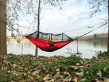 Sunyear Camping Hammock, Portable Single & Double Hammock with Net, 2 Person Hammock Tent with 2 * 10ft Straps, Best for Outdoor Hiking Survival Travel