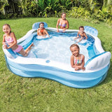 Intex 56475EP Swim Center Family Lounge Inflatable Pool, 90" X 90" X 26", for Ages 3+