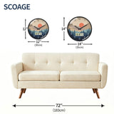 SCOAGE Wilderness Sunset Wall Clock, 12" Silent Non-Ticking Battery Operated Analog Clock with LCD Date Day Temp Display, Mid-Century Modern Decor for Living Room Bedroom Kitchen Farmhouse Home Office
