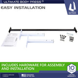 Ultimate Body Press Ceiling Mount Pull Up Bar for 8 Foot Ceilings, Steel Through-Bolted 48” Straight Bar with 14” Risers, Fits 16”and 24” Joist Spacing, Max 450lbs, USA Designed and Backed Ultimate Body Press