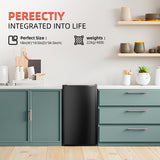 Black Upright freezer 3.5 Cu.ft, Compact Mini Freezer with Stainless Steel Reversible Door, 3 Adjustable Thermostat(23°F to -13°F)