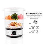2 Tier Electric Food Steamer for Cooking Vegetables, Stainless Steel Base | Silver OVENTE