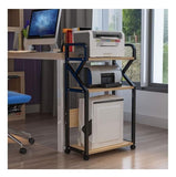 SHSWUD Printer Rack 3 Tier Printer Stand Floor-Standing Shelf Metal Frame Mobile Fax Machine for Office Home Copier Scanner Printer Shelves(A)