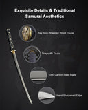 1080 Carbon Steel Dragonfly Katana for Display, Hand Forged Full Tang Sword