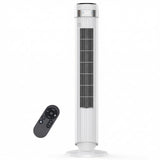 OLIXIS Tower Fan for Bedroom, 28dB Quiet Floor Standing Fan with Remote, 12H Timer, 5 Speeds, 4 Modes, LED Display, Portable Bladeless Oscillating Cooling Fan for Indoor, Home, Office - White