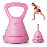 EAST MOUNT 15LB Adjustable Kettlebell Set – 3-in-1 (5/9/15 LB), Compact Adjustable Weights, Wide Triangle Handle and Wrist-Friendly Design, Pink