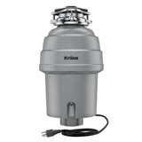 KRAUS WasteGuard High-Speed 3/4 HP Continuous Feed Ultra-Quiet Motor Garbage Disposal with Power Cord and Flange Included and Universal Mount, KWD210-75MGR