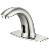 Touchless Bathroom Sink Faucet Automatic Motion Sensor Hands Free Faucet with Hole Cover Plate Water Valve,Commercial Solid Brass Faucet,1 Hole or 3 Hole,Brushed Nickel