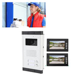 Wireless Video Intercom Entry System, 7 Inch HD CMOS Doorbell Kit with 2 Indoor Extensions, 120° Wide Angle Door Camera, No Separate Power Supply Needed