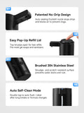 SUNLY Touchless Automatic Soap Dispenser – Clog-Free Pump, 0.2s Fast Sensor, USB-C Rechargeable, Smudge-Resistant Stainless Steel, Black