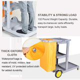 Trolley Home Janitorial Cleaning Cart Trolley on Wheels, Office Industrial Housekeeping Hotel