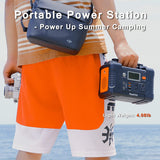 200W Portable Power Station, FlashFish 40800mAh Solar Generator With 110V AC Outlet/2 DC Ports/3 USB Ports FF FLASHFISH