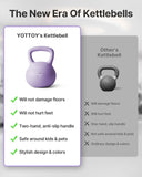 YOTTOY Soft Kettlebell,Kettlebell Anti-Slip Grip Weight for Home Workouts, Kettlebells Set Strength and Safety Guaranteed (Purple, 15 LB)