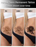 Actgan Semi Permanent Tattoos, 2 Sheets Realistic Temporary Tattoo for Women Fingers Hands, Lasts 1-2 Weeks Waterproof Non-Reflective Tattoo Stickers for Summer Party, Boho Tiny Sun Moon Star Snake