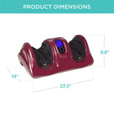 Best Choice Products Shiatsu Foot Massager for Pain Relief, Plantar Fasciitis, Neuropathy, Blood Circulation, Remote Control w/Compact Design - Burgundy