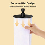 YUMORE Paper Towel Holder Countertop, Weighted Base Non Slip, One-Handed Tear No Tipping, Standing Paper Towel Roll Holder for Kitchen Stove Side, Small Space Corner, Stainless Steel (Matte Black)