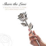 Forever Rose Two Real Roses Dipped in Platinum, Acrylic Heart Vase