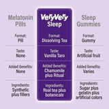 VeryVery Good Tea Crystals - Vanilla Taro Sleep Tea with Melatonin, Chamomile + L-Theanine, Bedtime Drink Mix, Non Habit Forming, Hot or Cold Packets, 10 Pack