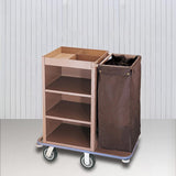 Heavy-Duty Janitorial Cart for Hotels Offices & Schools - 3-Tier Housekeeping Trolley with 4 Wheels & Storage Bins - Commercial Cleaning Utility Supplies